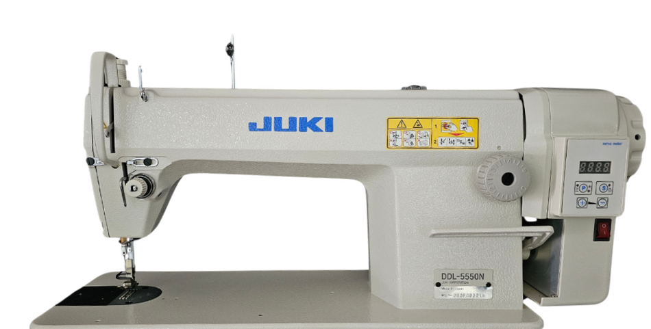 ماكينة خياطة JUKI DDL-5550N/DD-JIN ذات الإبرة الواحدة (صنع في اليابان) - محرك الدفع المباشر JIN (من إنتاج JUKI)