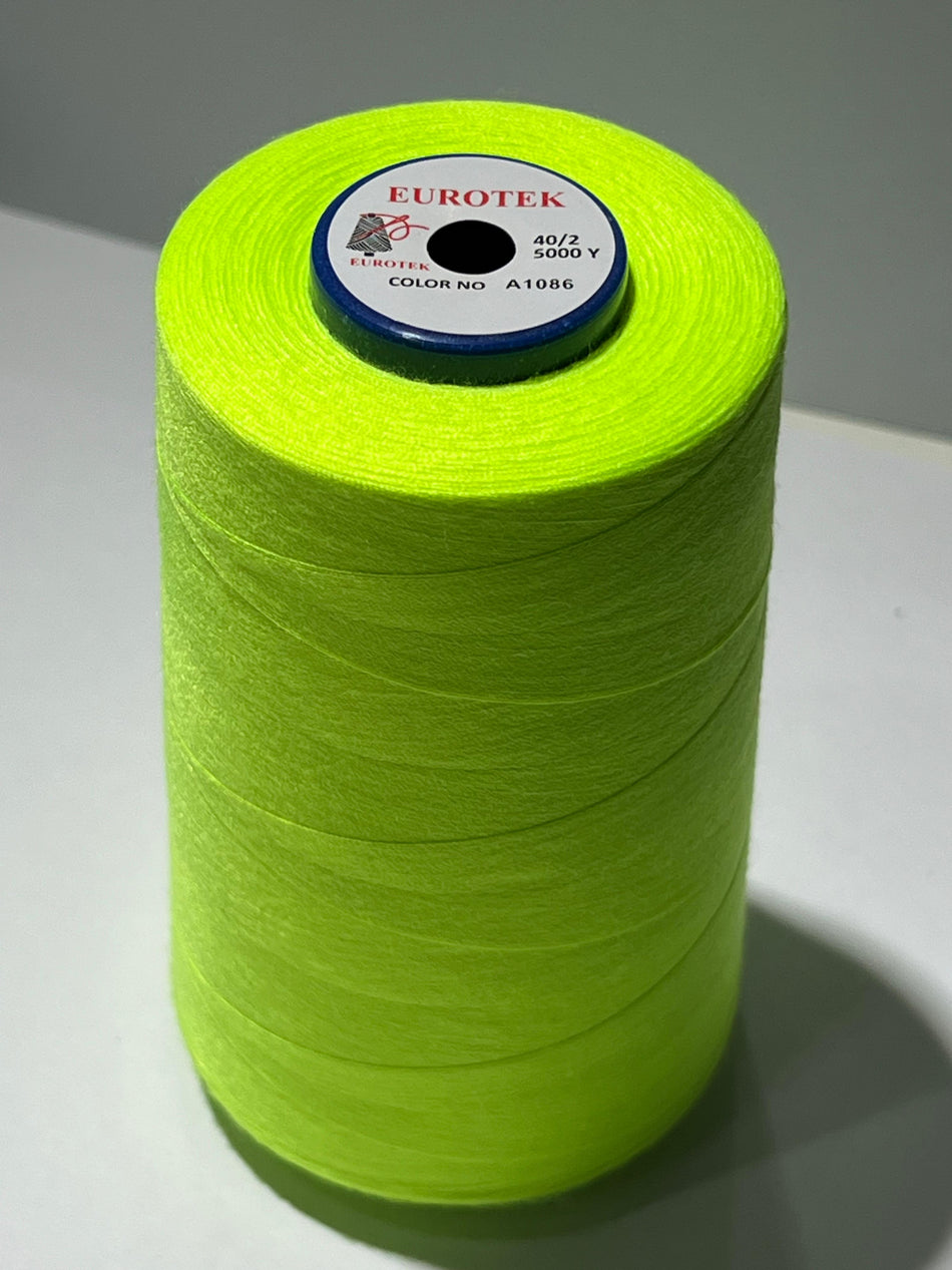 EUROTEK  Sewing Thread 100% Trilobal Polyester 5000yrd per cone A1086 minimum 12 cones