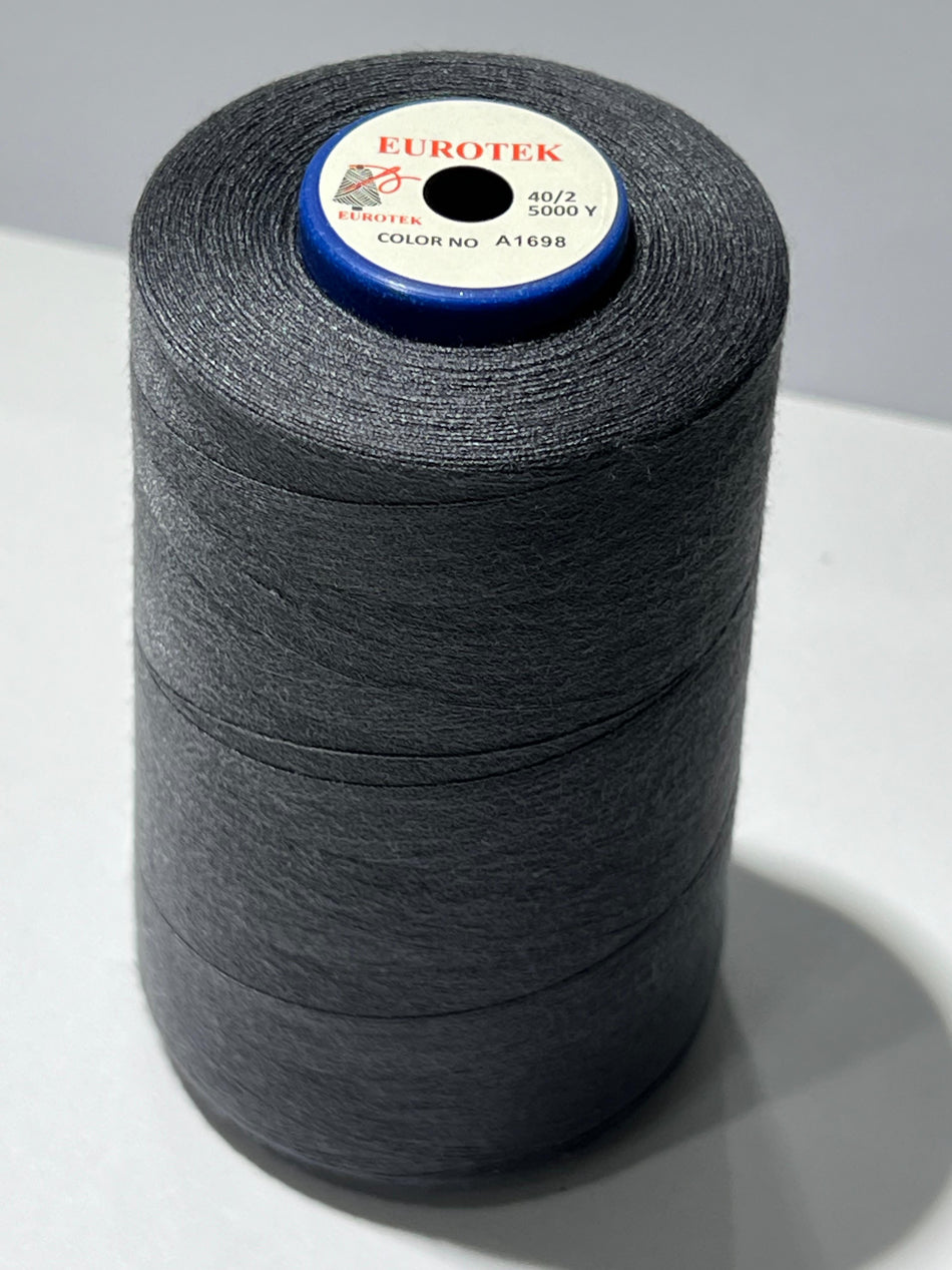 EUROTEK  Sewing Thread 100% Trilobal Polyester 5000yrd per cone A1698 minimum 12 cones