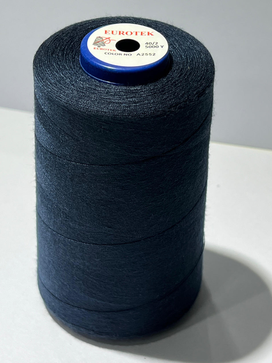 EUROTEK  Sewing Thread 100% Trilobal Polyester 5000yrd per cone A2552 minimum 12 cones