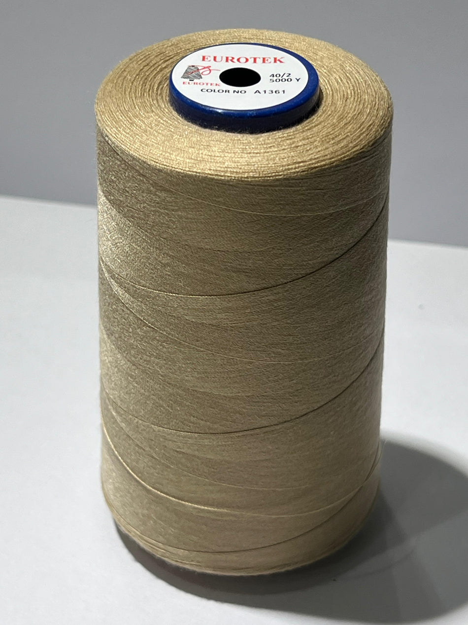 EUROTEK  Sewing Thread 100% Trilobal Polyester 5000yrd per cone A1361 minimun 12 cones