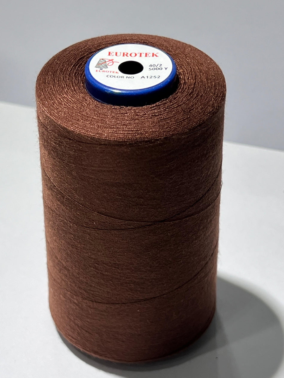 EUROTEK  Sewing Thread 100% Trilobal Polyester 5000yrd per cone A1252 minimum 12 cones