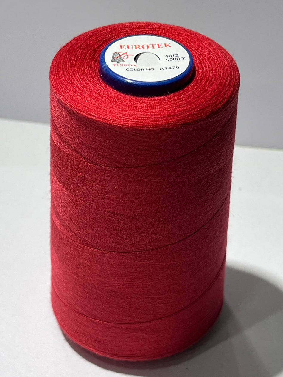 EUROTEK  Sewing Thread 100% Trilobal Polyester 5000yrd per cone A1470 minimun 12 cones