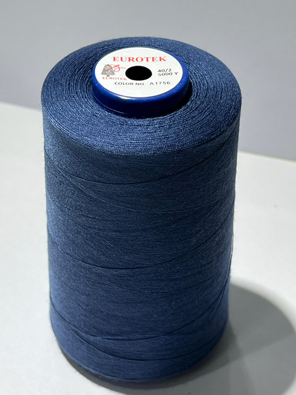 EUROTEK  Sewing Thread 100% Trilobal Polyester 5000yrd per cone A1756 minimum 12 cones