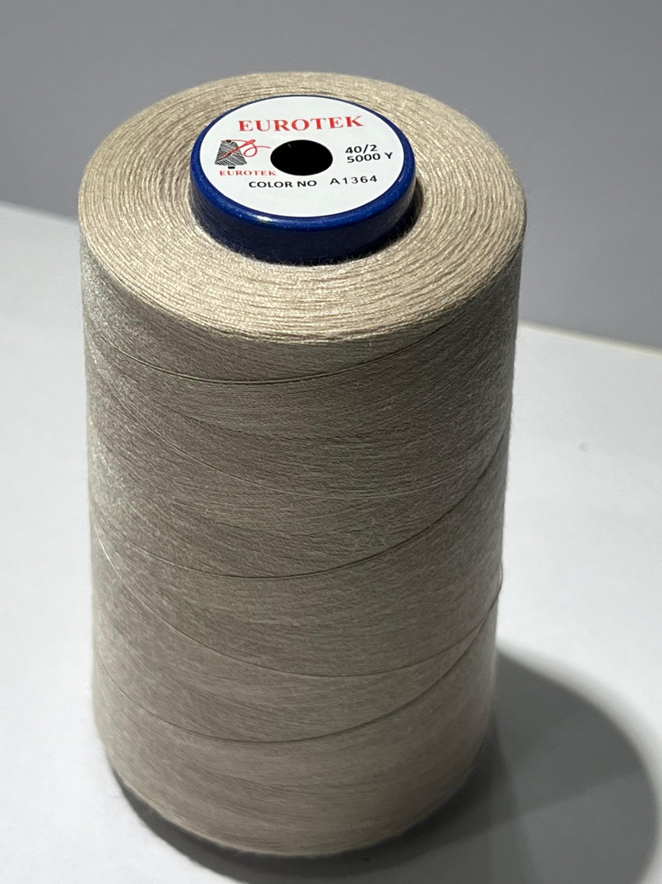 EUROTEK  Sewing Thread 100% Trilobal Polyester 5000yrd per cone A1364 minimun 12 cones