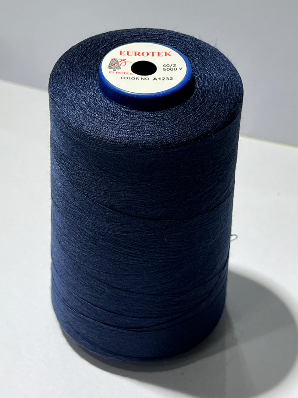 EUROTEK  Sewing Thread 100% Trilobal Polyester 5000yrd per cone A1232 minimum 12 cones