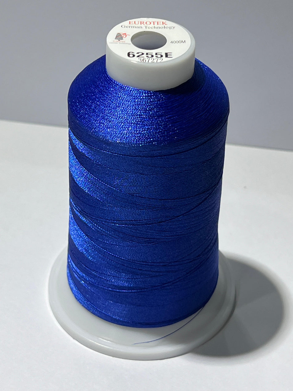 EUROTEK  Embroidery Thread 100%  Trilobal Polyester 4000mtr per cone 6255E minimum 12 cones