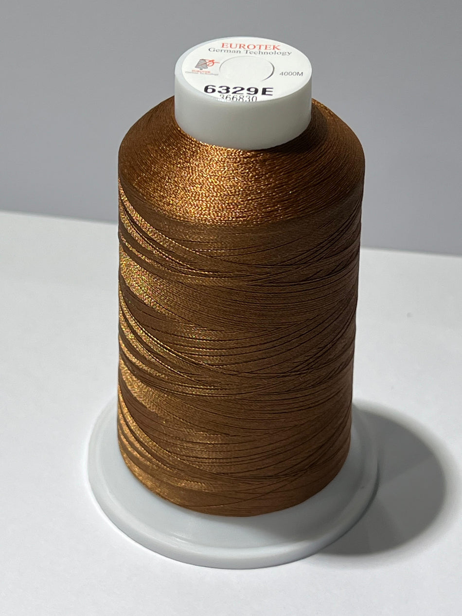 EUROTEK  Embroidery Thread 100%  Trilobal Polyester 4000mtr per cone 6329E minimum 12 cones