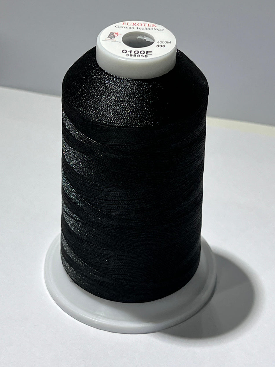 EUROTEK  Embroidery Thread 100% Trilobal Polyester 4000mtr per cone 0100E minimum 12 cones