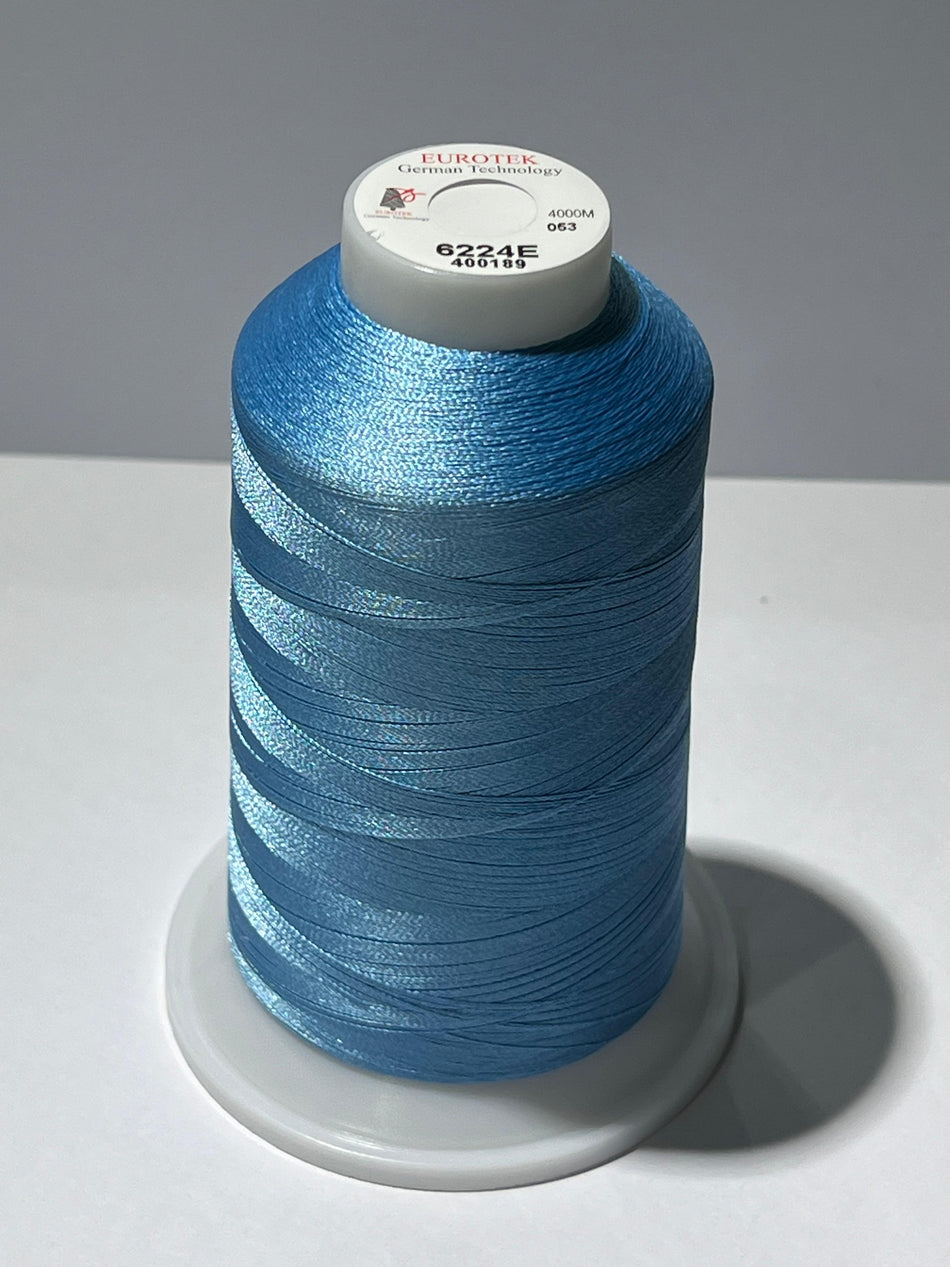 EUROTEK Embroidery Thread 100% Trilobal Polyester 4000mtr per cone 6224E minimum 12 cones