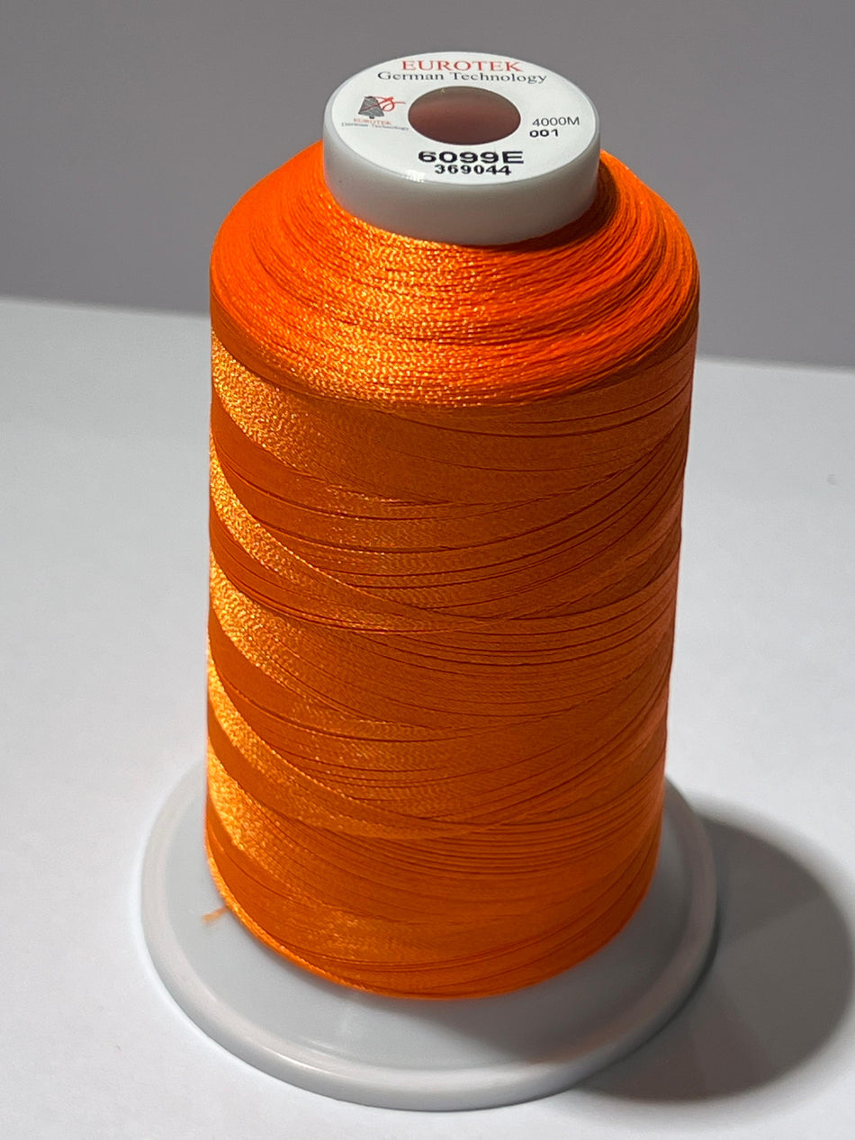 EUROTEK Embroidery Thread 100% Trilobal Polyester 4000mtr per cone 6099E minimum 12 cones