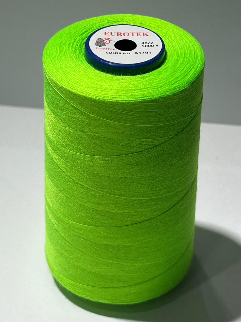 EUROTEK  Sewing Thread 100% Trilobal Polyester 5000yrd per cone A1791 minimum 12 cones