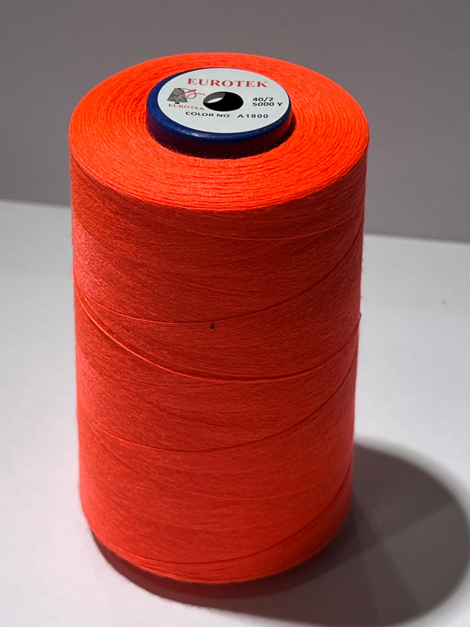 EUROTEK  Sewing Thread 100% Trilobal Polyester 5000yrd per cone A1800 minimum 12 cones