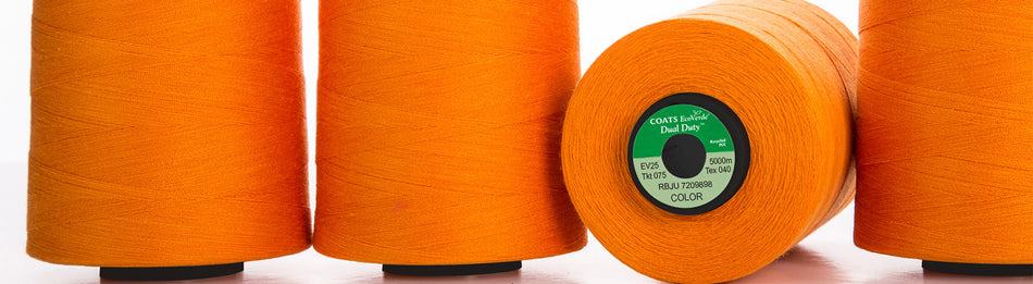 Coats® EcoVerde™ Dual Duty™ 100% recycled polyester corespun with cotton wrap