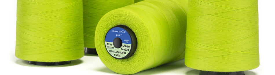 Coats® EcoVerde™ Epic™ Recycled premium polyester corespun with polyester wrap sewing thread