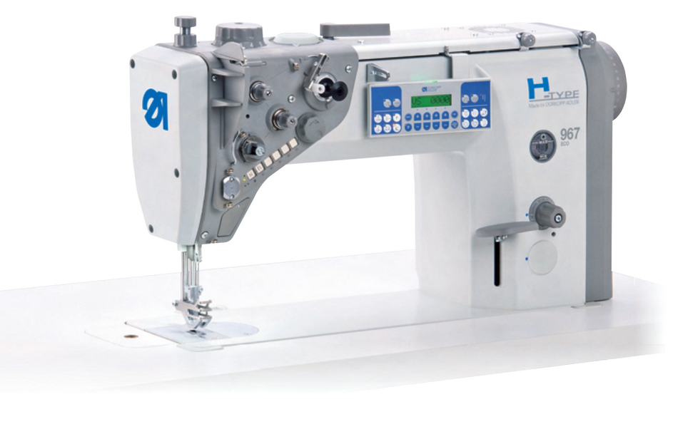 Durkopp Adler 1-needle, Semi-long Flat Bed, Lockstitch Machine with a Large Shuttle-hook for Extra-heavy-weight Materials