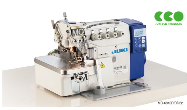 Juki MO-6816S-DE4-30H-DD23 2 Needle 5 Thread Direct Drive Safety Stitch Overlock With Auto Thread Trimmer, Pneumatic Tape Cutter, Auto Foot Lift &amp; Suction